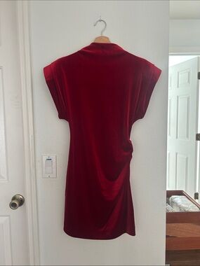 Astr Red Velvet Mini Dress